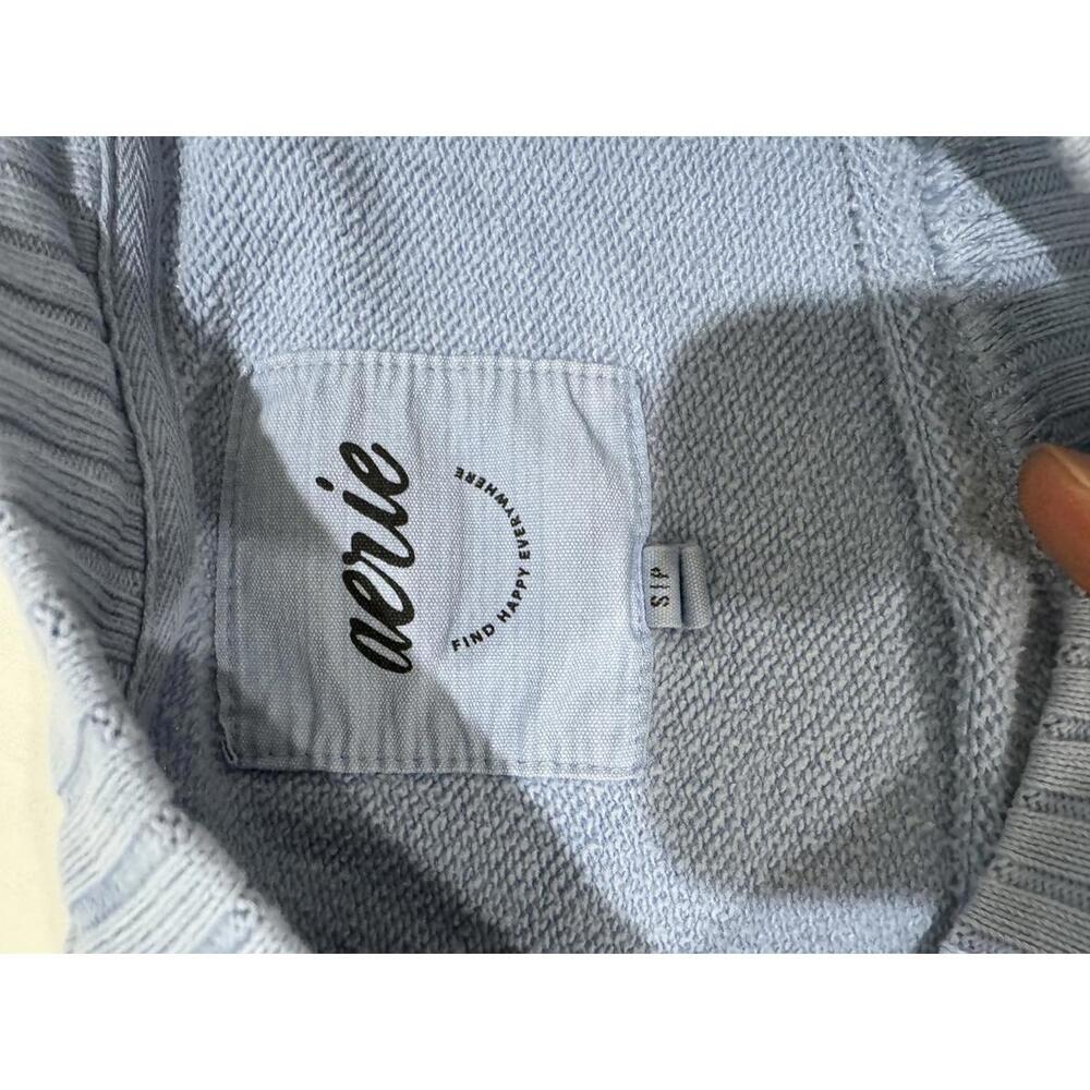Aerie Down To Earth Baby Blue Crew Neck Oversized Sweatshirt- Size Small - Picture 5 of 8